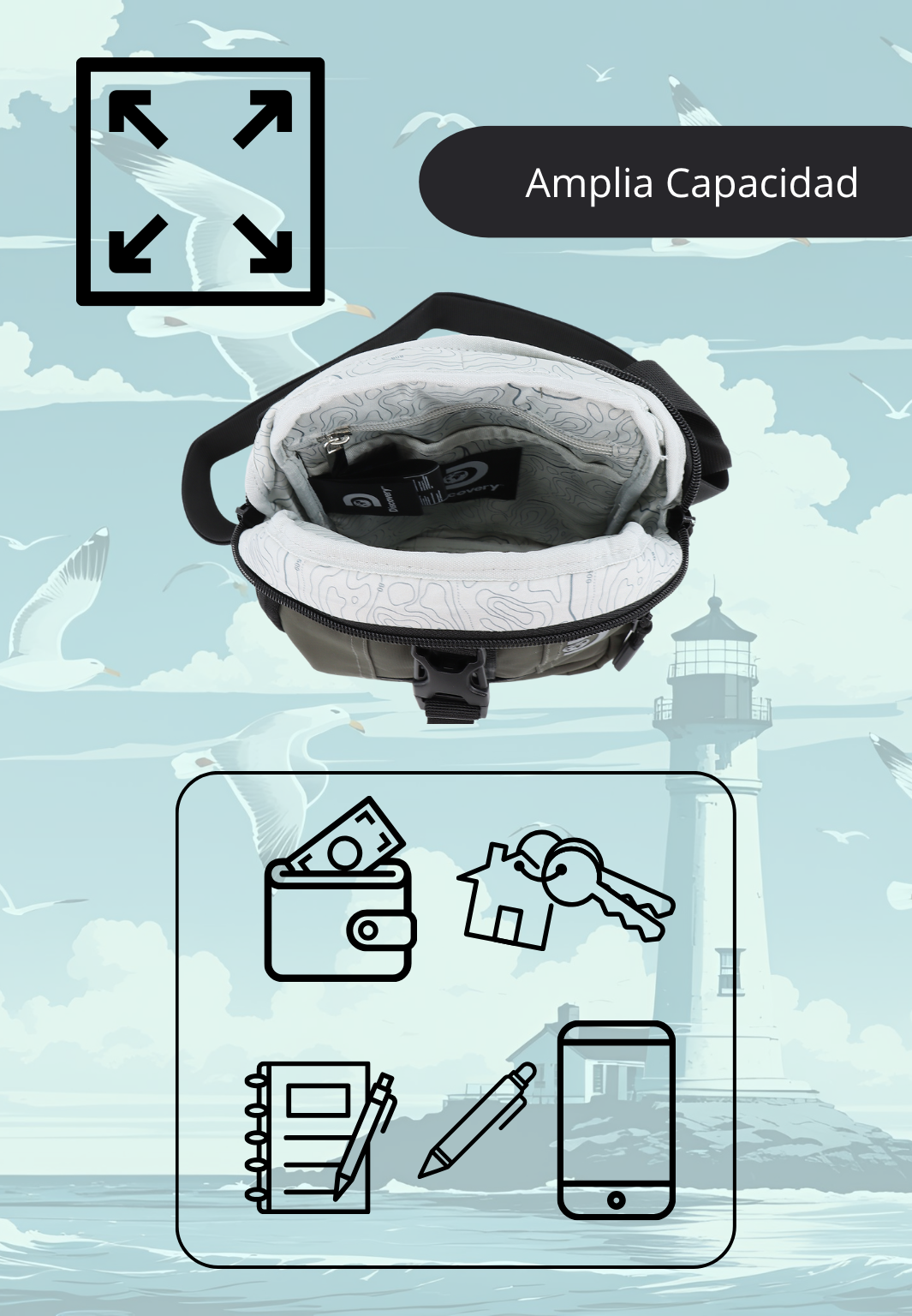 Bolso Bandolera S Shield | 23x11x17 cm| 0,36 Kg| 4L