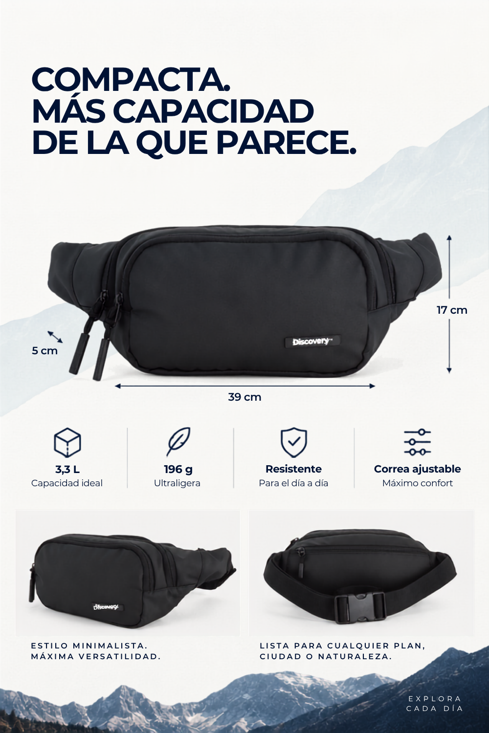 Riñonera Urban | 17x39x5 cm | 0,20 Kg | 3,5L