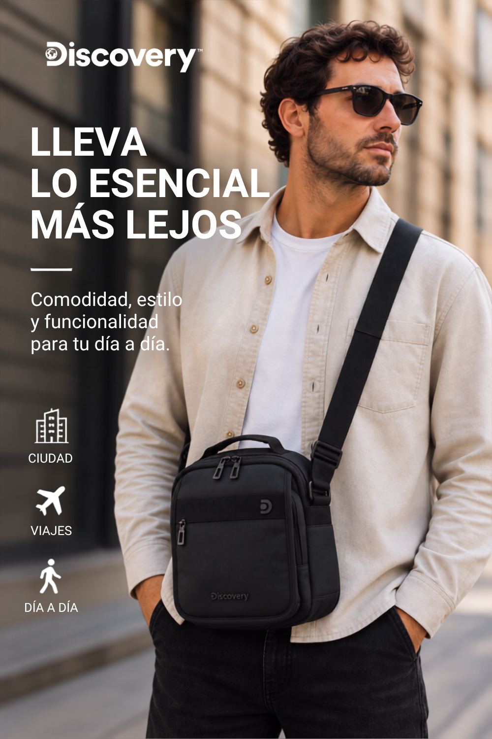 Bandolera Downtown con RFID | Tablet 10" | 27x22x12 cm | 7L