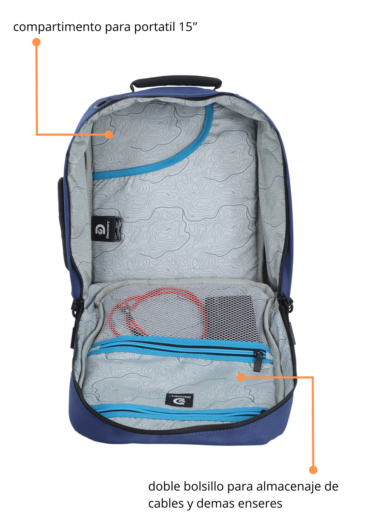 Andes Mochila de Cabina  - Portátil 15''| 40x30x20 cm| 0,63 Kg |24L