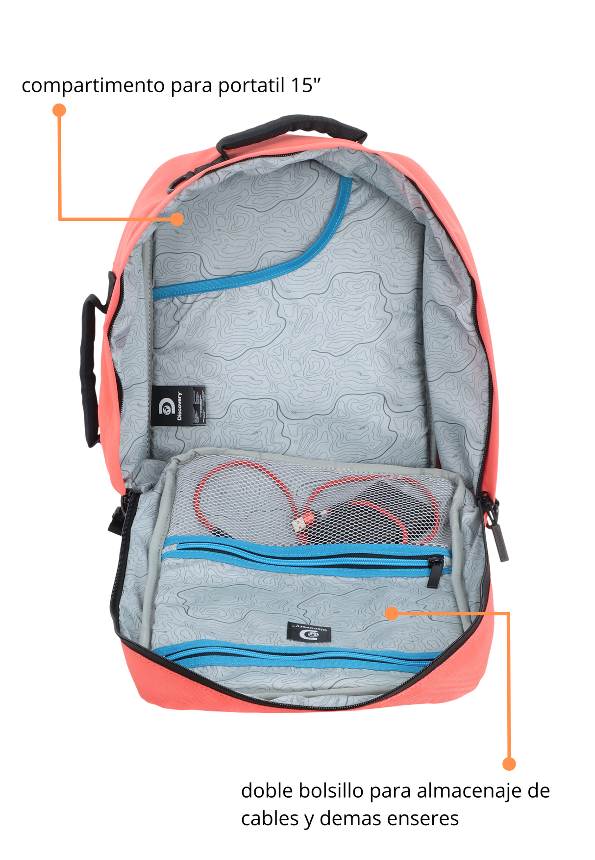Andes Mochila de Cabina  - Portátil 15''| 40x30x20 cm| 0,63 Kg |24L