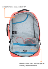 Andes Mochila de Cabina  - Portátil 15''| 40x30x20 cm| 0,63 Kg |24L