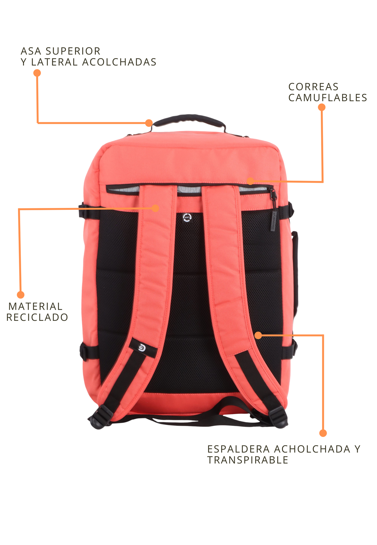 Andes Mochila de Viaje  - Portátil 17''| 52x37x20 cm| 1,07 Kg |38L