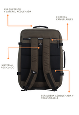 Andes Mochila de Cabina  - Portátil 15''| 40x30x20 cm| 0,63 Kg |24L
