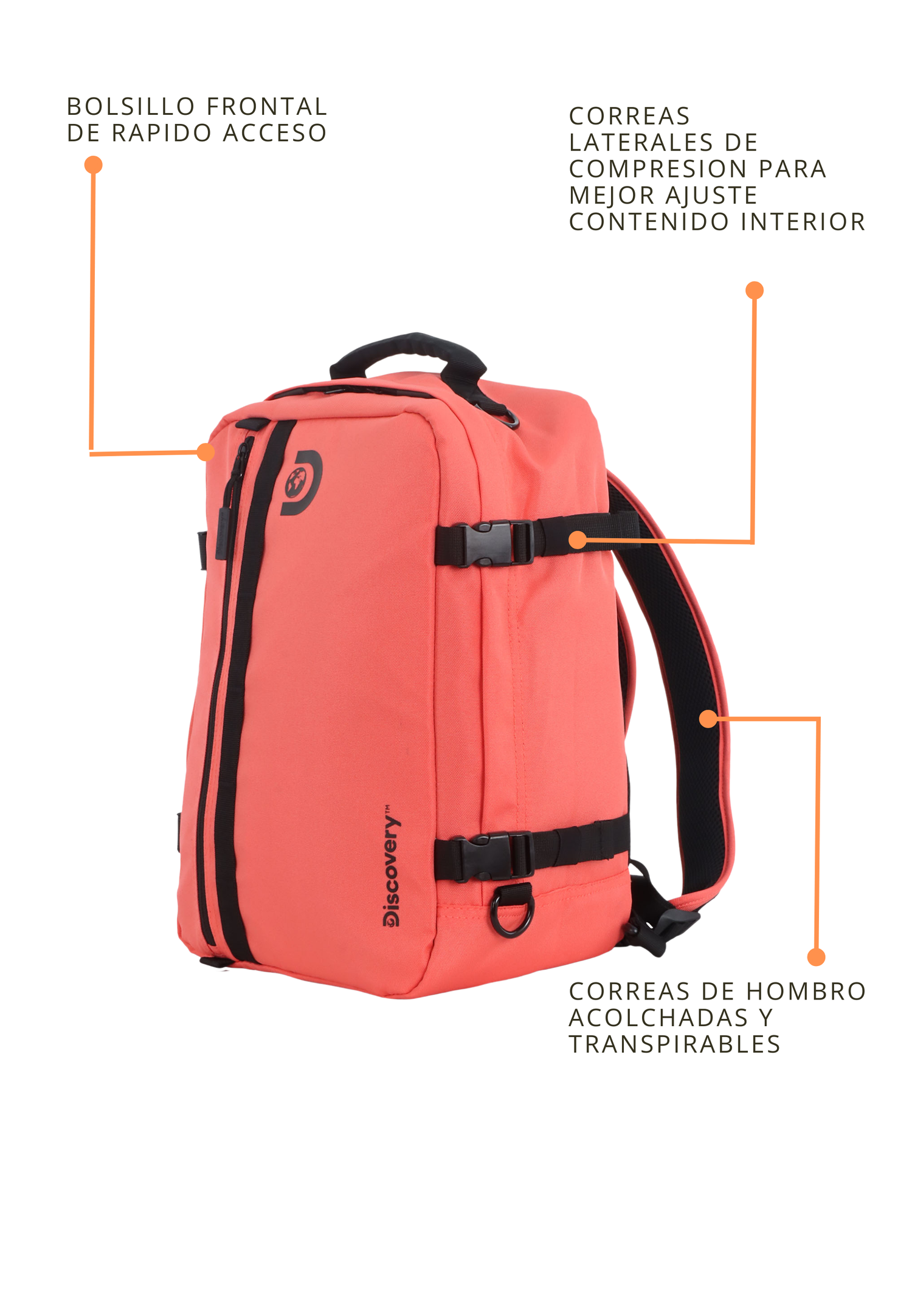 Mochila de Cabina Andes - Portátil 15''| 40x30x20 cm| 0,63 Kg |24L