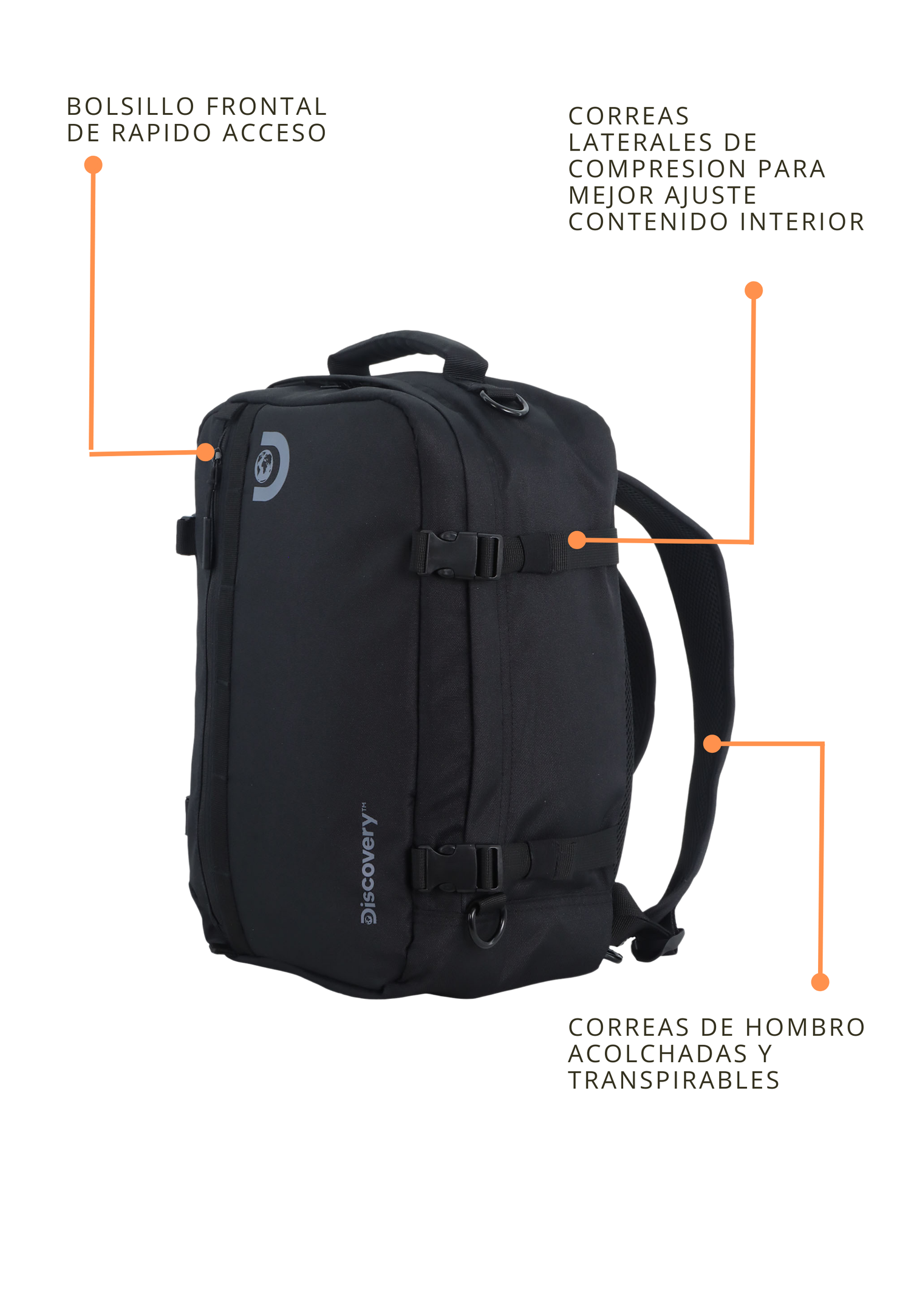 Mochila de Cabina Andes - Portátil 15''| 40x30x20 cm| 0,63 Kg |24L